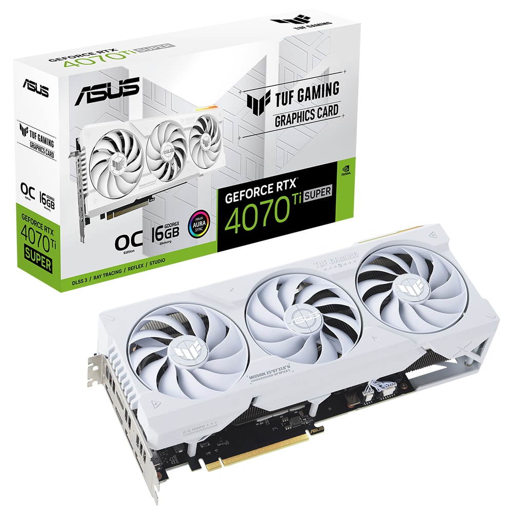 Asus Tuf Gaming Geforce Rtx 4070 Ti Super Oc 16gb Gddr6x 256 Bit Dlss 3 Beyaz Ekran Karti