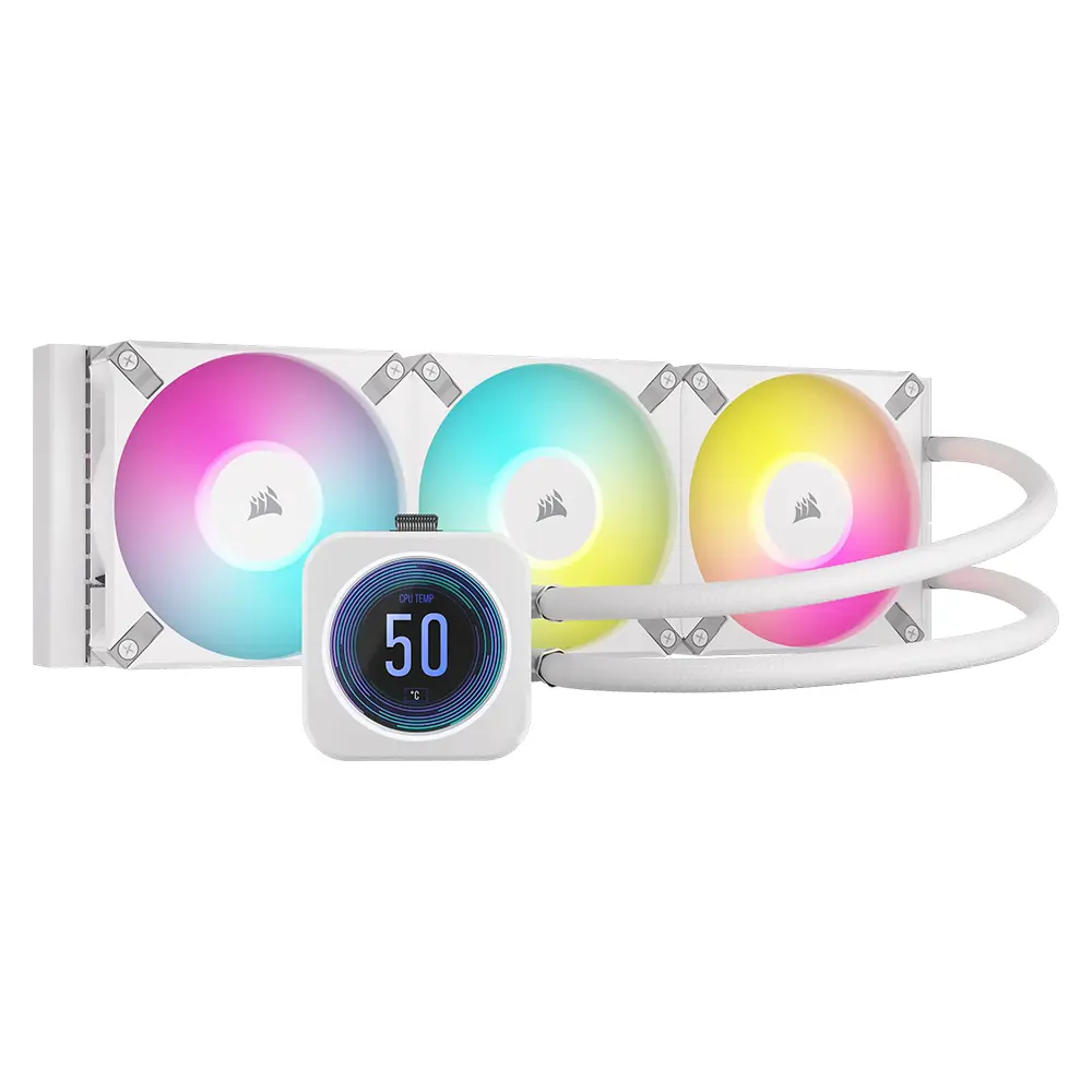 Corsair Icue H150i Elite Lcd Xt Rgb 360mm Intel Amd Uyumlu Beyaz Islemci Sivi Sogutucu Cw 9060077 Ww H2