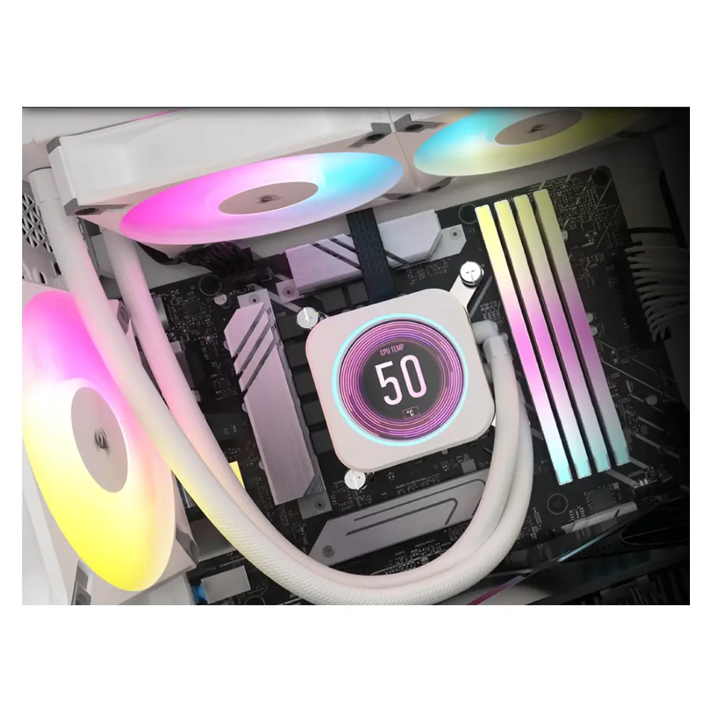Corsair Icue H150i Elite Lcd Xt Rgb 360mm Intel Amd Uyumlu Beyaz Islemci Sivi Sogutucu Cw 9060077 Ww H8