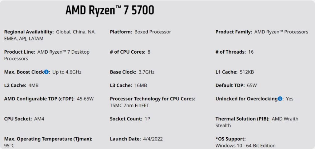 Ryzen 7 5700 2