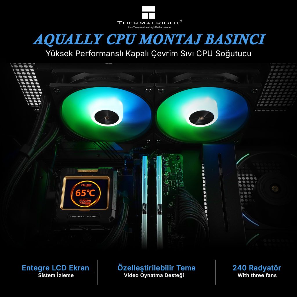 Thermalright Frozen Warframe 240 Black Argb 240mm Intel Amd Uyumlu Siyah Islemci Sivi Sogutucu 2 Yil Birebir Degisim Garantili H1