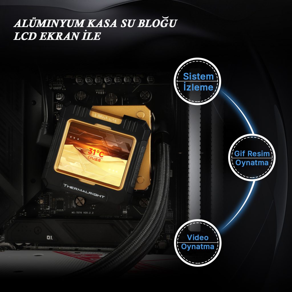 Thermalright Frozen Warframe 240 Black Argb 240mm Intel Amd Uyumlu Siyah Islemci Sivi Sogutucu 2 Yil Birebir Degisim Garantili H3