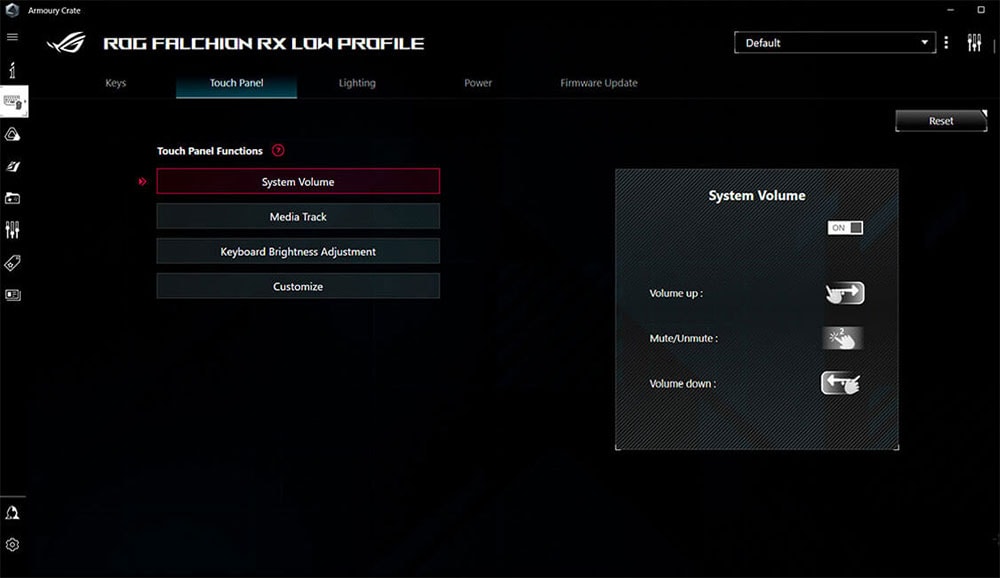 ROG Falchion RX Low Profile ASUS ROG Falchion RX Low Profile İngilizce Beyaz Gaming Klavye h12