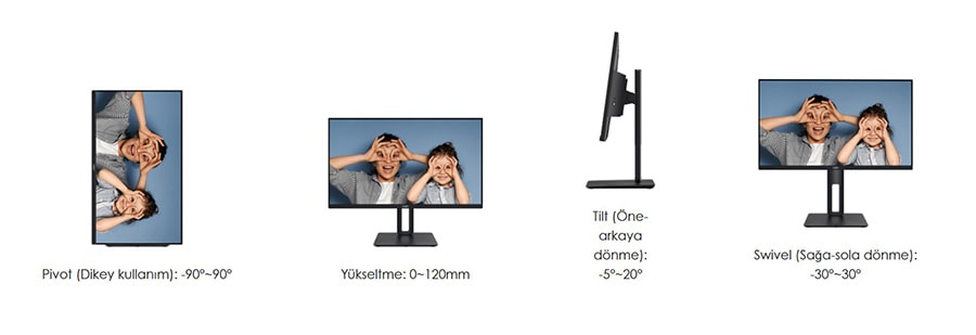MSI PRO MP251P 24.5 inç 100Hz 1Ms FLAT IPS Adaptive Sync Pivot Anti Glare Monitör 11