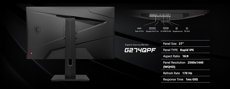 MSI G274PF 27 inç 180Hz 1Ms FLAT RAPID IPS G-Sync Full HD Gaming Monitör 12