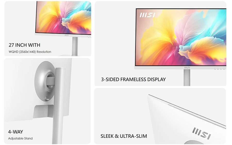 MSI MODERN MD272QXPW 27 inç 100Hz 1Ms FLAT IPS Adaptive Sync Full HD TYPE-C Monitör 4