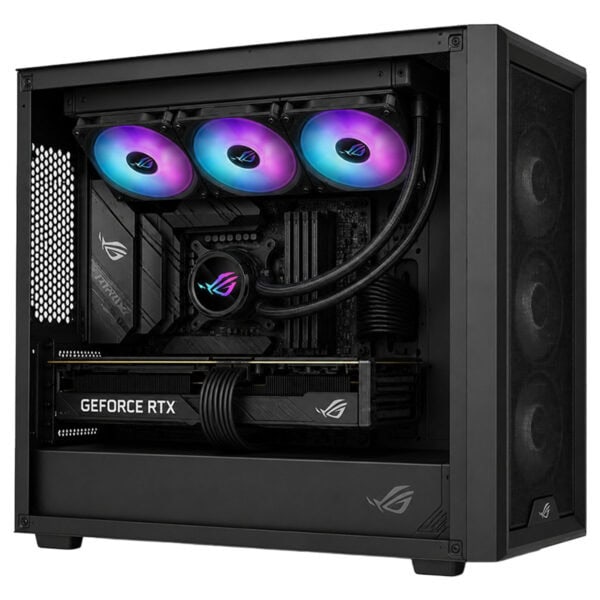 ASUS ROG Strix LC III 360 ARGB 360mm işlemci sıvı soğutucu, RGB aydınlatmalı fanlar ve yüksek performanslı soğutma özellikleriyle dikkat çekiyor.