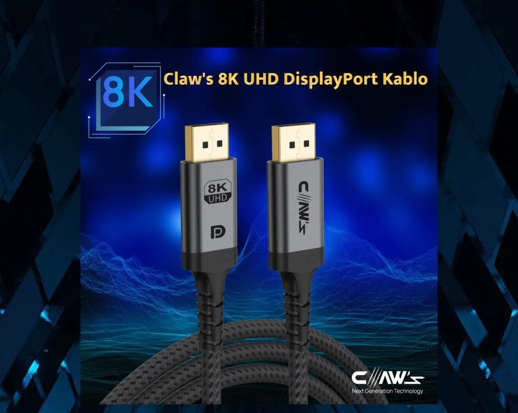 Claws 8k Uhd V1 4 32 4 Gbps 24k Gold 8k G Sync Freesync Premium 2 Metre Displayport Kablo C Dpp B1 H1