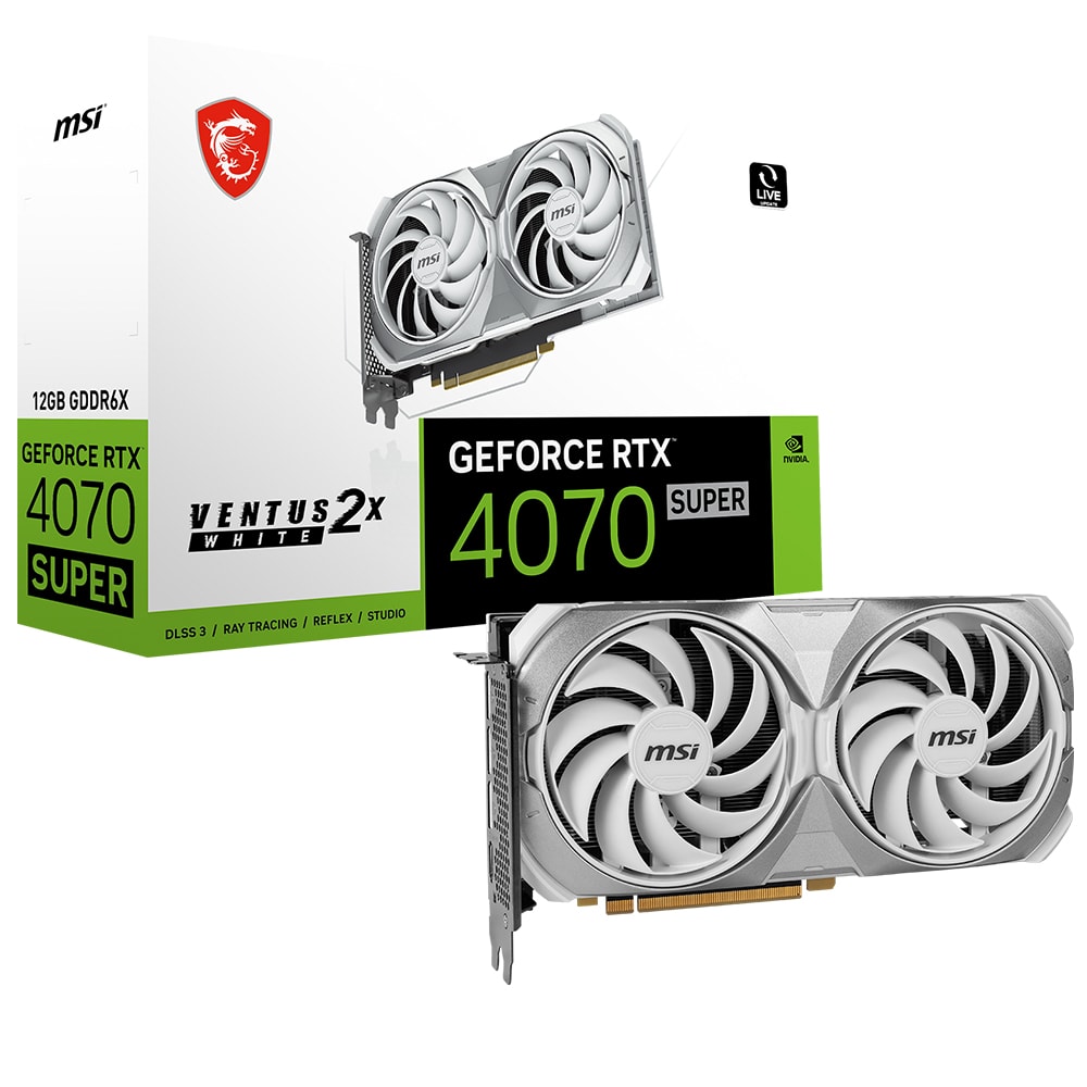 Msi Geforce Rtx 4070 Super 12g Ventus 2x White 12gb Gddr6x 192 Bit Dlss 3 Ekran Karti