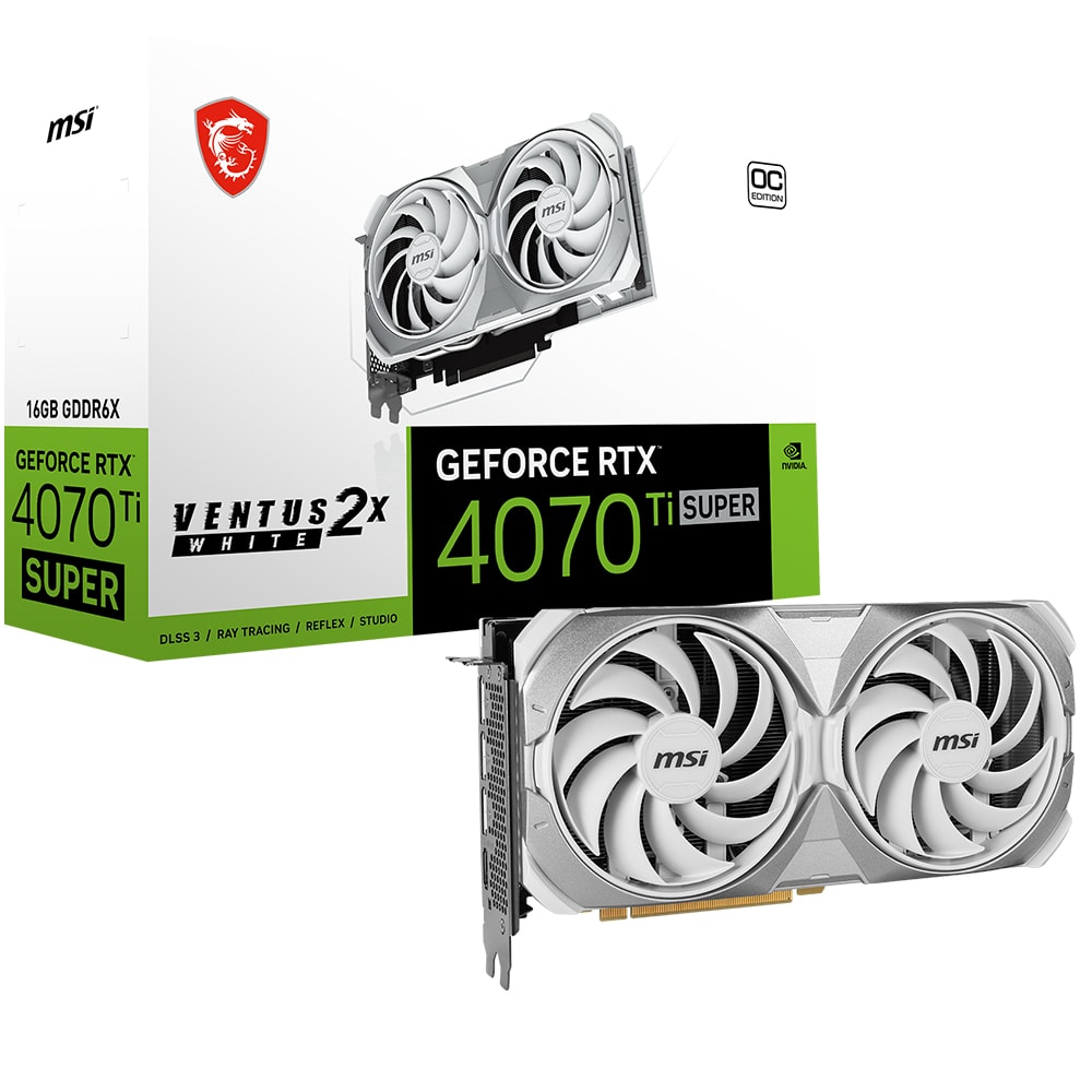 Msi Geforce Rtx 4070 Ti Super 16g Ventus 2x White Oc 16gb Gddr6x 256 Bit Dlss 3 Ekran Karti