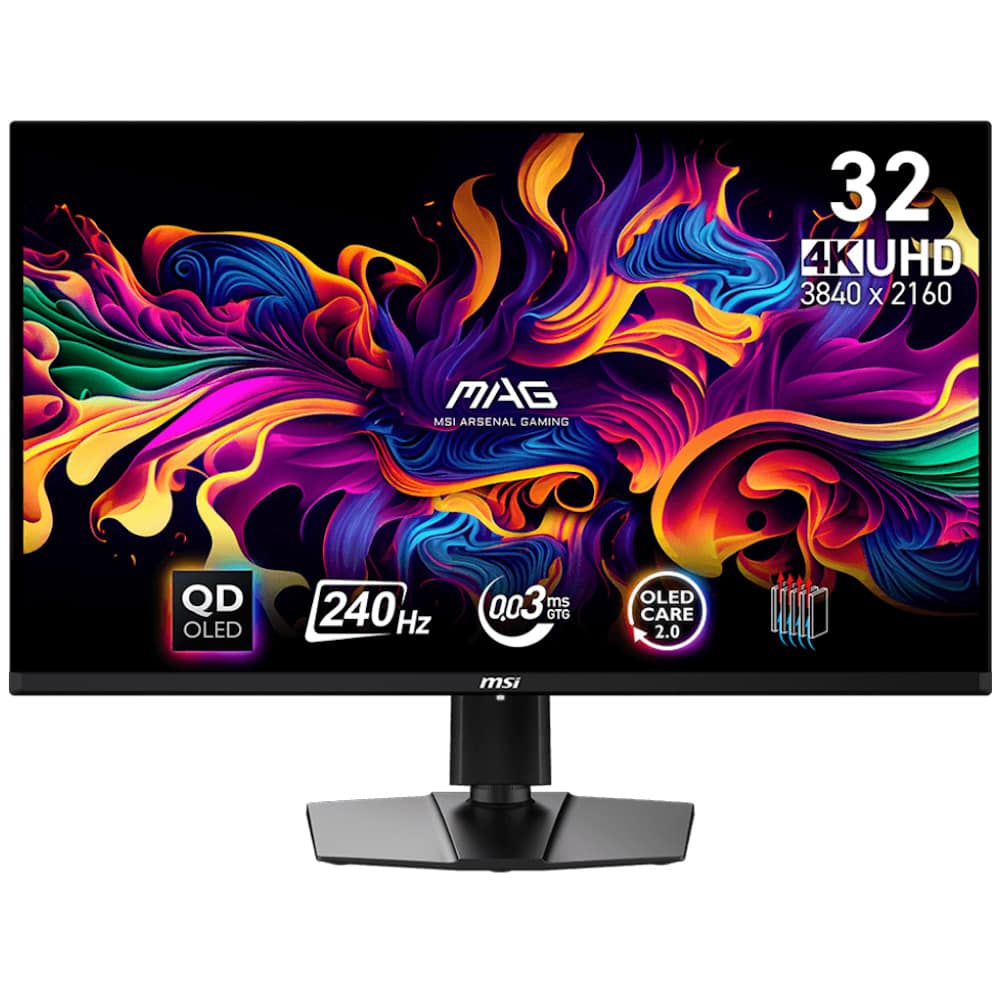 Msi Mag 321upx 31 5 Inc 240 Hz 0 03ms Uhd Adaptive Sync Qd Oled Gaming Monitor