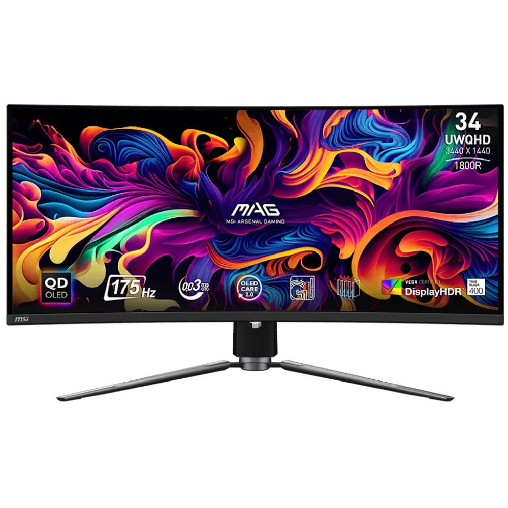 Msi Mag 341cqp 34 Inc 175 Hz 0 03ms Uwqhd Adaptive Sync Qd Oled Gaming Monitor