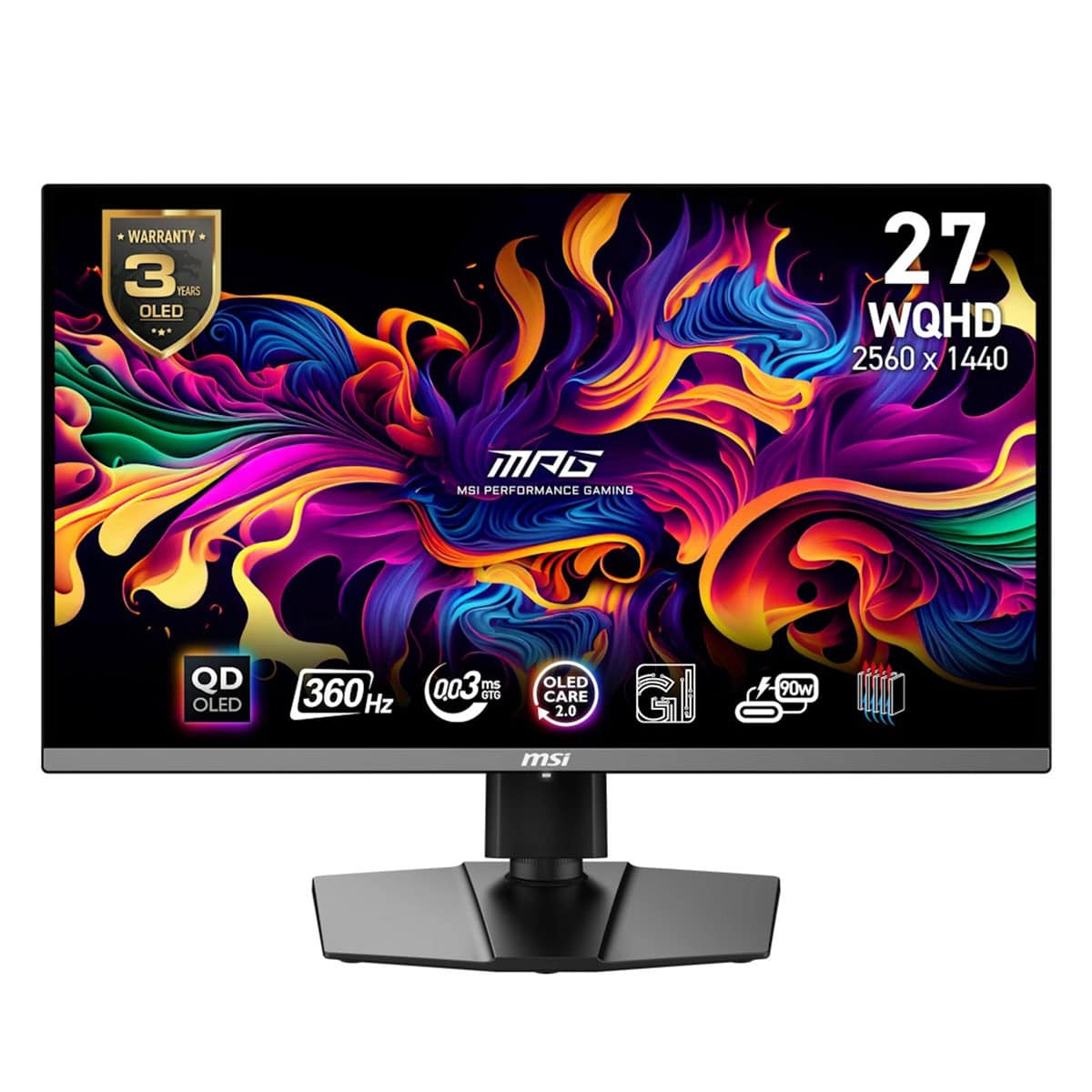 Yüksek çözünürlüklü MSI oyun monitörü, 27 inç WQHD 2560x1440 ekran, 360Hz yenileme hızı ve OLED panel teknolojisiyle mükemmel oyun deneyimi sunar.