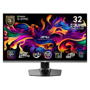 Yüksek çözünürlüklü oyun monitörü, 4K UHD, NVIDIA G-SYNC, 240Hz yenileme hızı ve OLED ekran teknolojisi ile profesyonel oyun performansı için tasarlanmış.