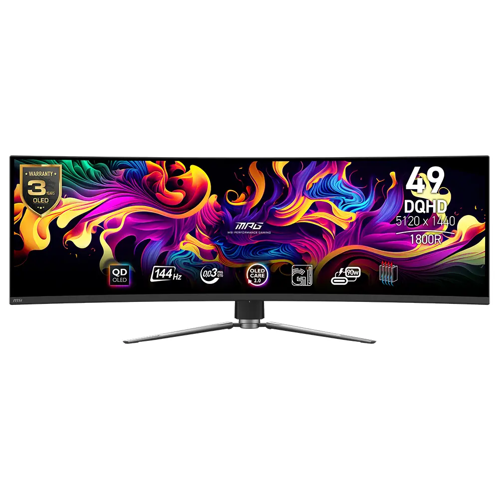 Msi Mpg 491cqp Qd Oled 49 Inc 144 Hz 0 03ms Dqhd Adaptive Sync Kavisli Gaming Monitor Yh1