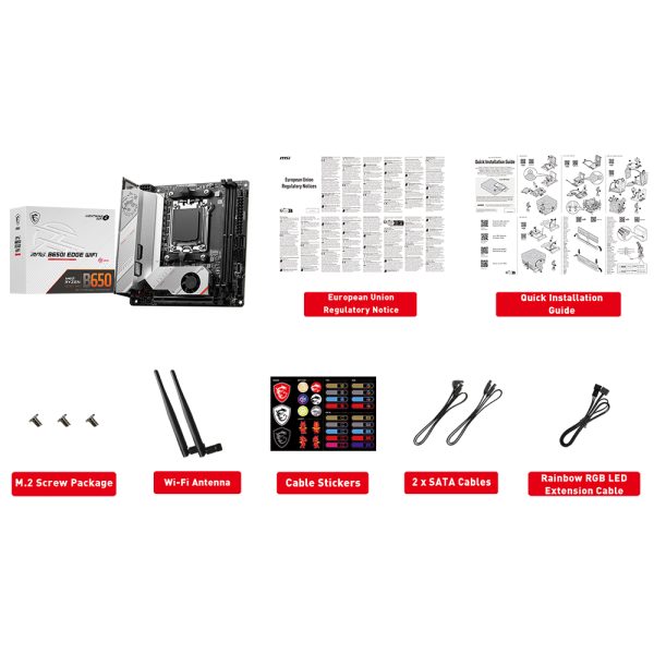 Msi Mpg B650i Edge Wifi 7200mhz Oc Ddr5 Soket Am5 M 2 Hdmi Mini Itx Anakart 6