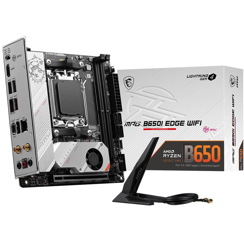 Msi Mpg B650i Edge Wifi 7200mhz Oc Ddr5 Soket Am5 M 2 Hdmi Mini Itx Anakart