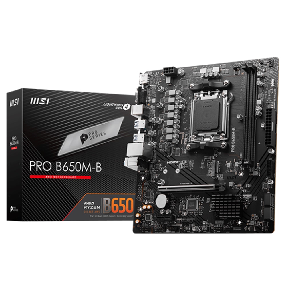 Msi Pro B650m B 6800mhz Oc Ddr5 Soket Am5 M 2 Hdmi Vga Matx Anakart