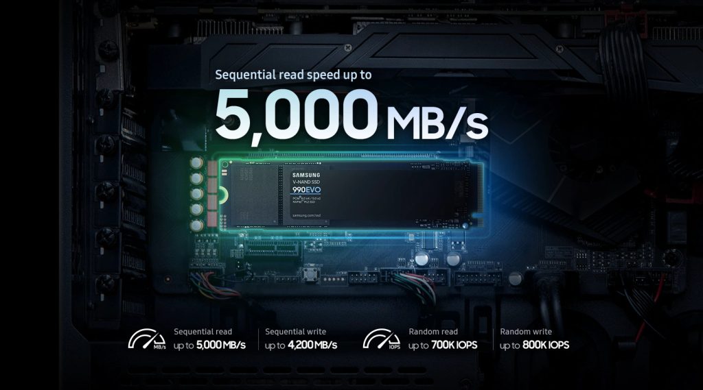 Samsung 990 Evo 1tb Pcie Gen 4 0 X4 Okuma 5000mb Yazma 4200mb M 2 Ssd Mz V9e1t0bw H1