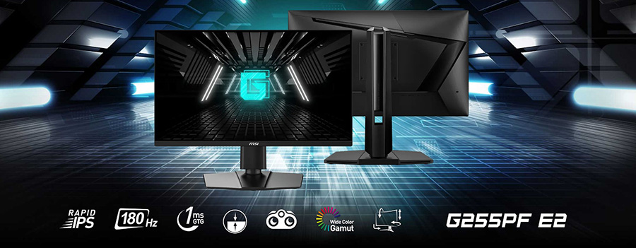 MSI G255PF E2 24.5 inç 180Hz 1Ms Flat RAPID IPS Adaptive Sync Full HD Gaming Monitör h2