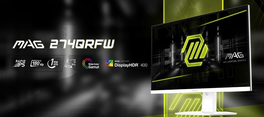 MSI MAG 274QRFW 27 inç 180Hz 1Ms Flat RAPID IPS Adaptive Sync WQHD Gaming Monitör h2