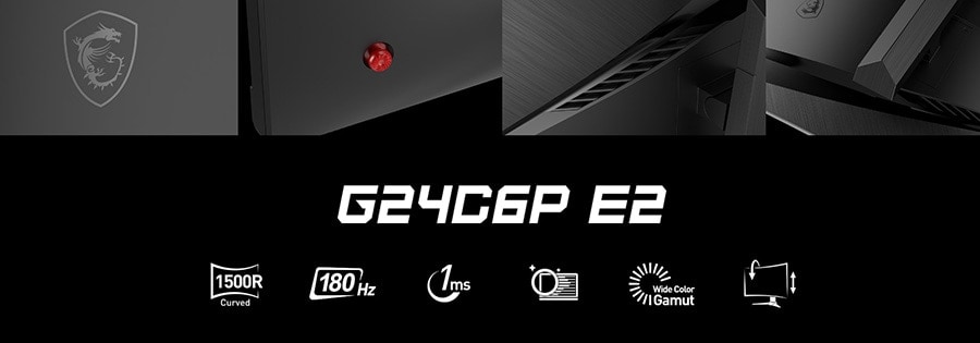 MSI G24C6P E2 23.6 inç 180Hz 1Ms CURVE VA Adaptive Sync Full HD Gaming Monitör h3