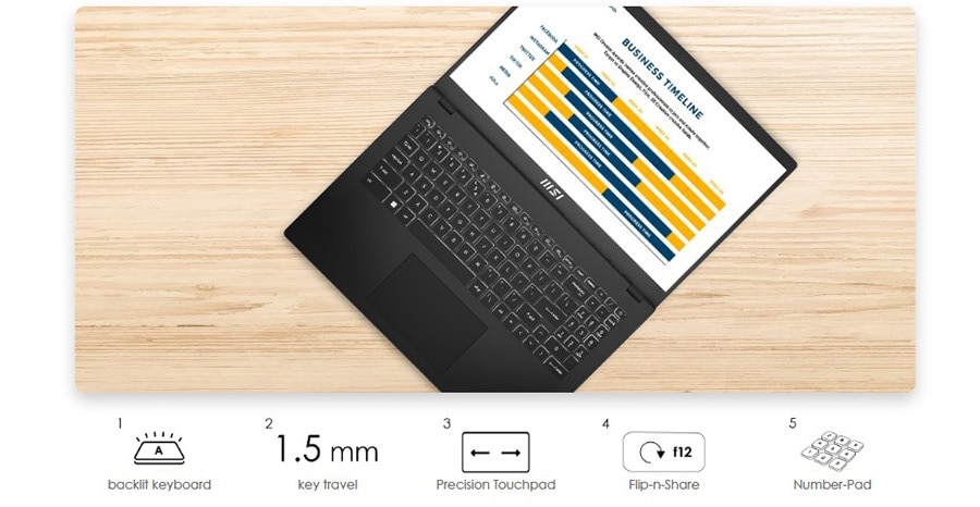 MSI MODERN 15 H B13M-053XTR Intel Core i5-13420H 16GB 512GB SSD 15.6 inç Full HD Freedos Laptop 6