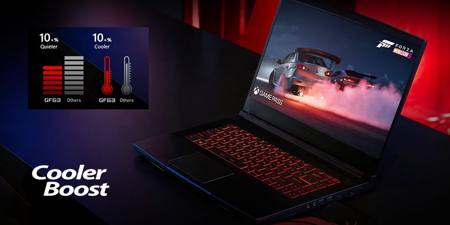 MSI THIN GF63 12UC-877XTR Intel Core i5-12450H 16GB 512GB SSD RTX3050 4GB 15.6 inç Full HD 144Hz Freedos Gaming Laptop h9