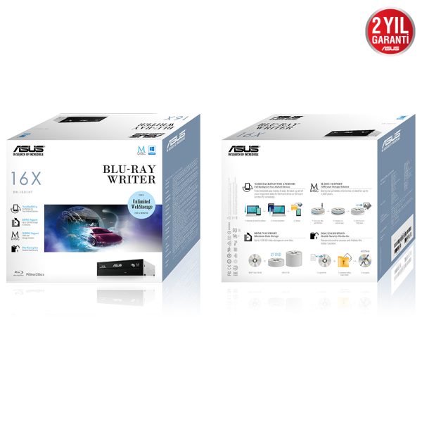 Asus Bw 16d1ht 16x Internal Siyah Blu Ray Yazici 3