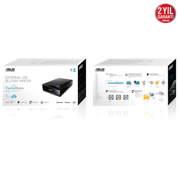 Asus Bw 16d1x U 16x M Disc Usb 3 0 Siyah Harici Blu Ray Yazici 2