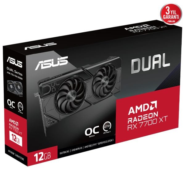 Asus Dual Radeon Rx 7700 Xt Oc 12gb Gddr6 192 Bit Ekran Karti 12