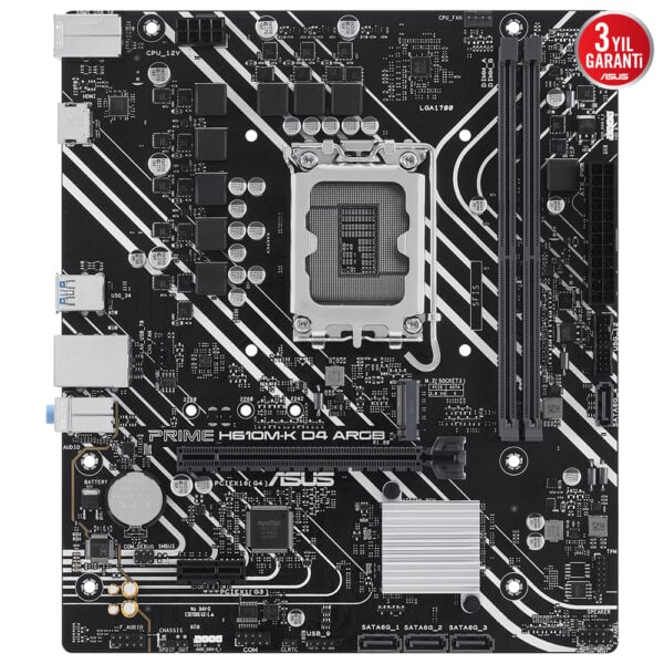 Asus Prime H610m K D4 Argb 3200mhz Ddr4 Soket 1700 M 2 Hdmi Matx Anakart Y3