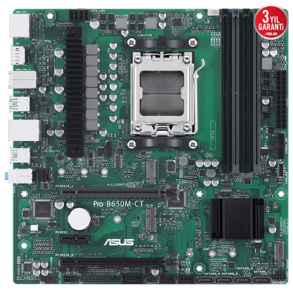 Asus Pro B650m Ct Csm 6400mhz Oc Ddr5 Soket Am5 M 2 Hdmi Dp Matx Anakart 1