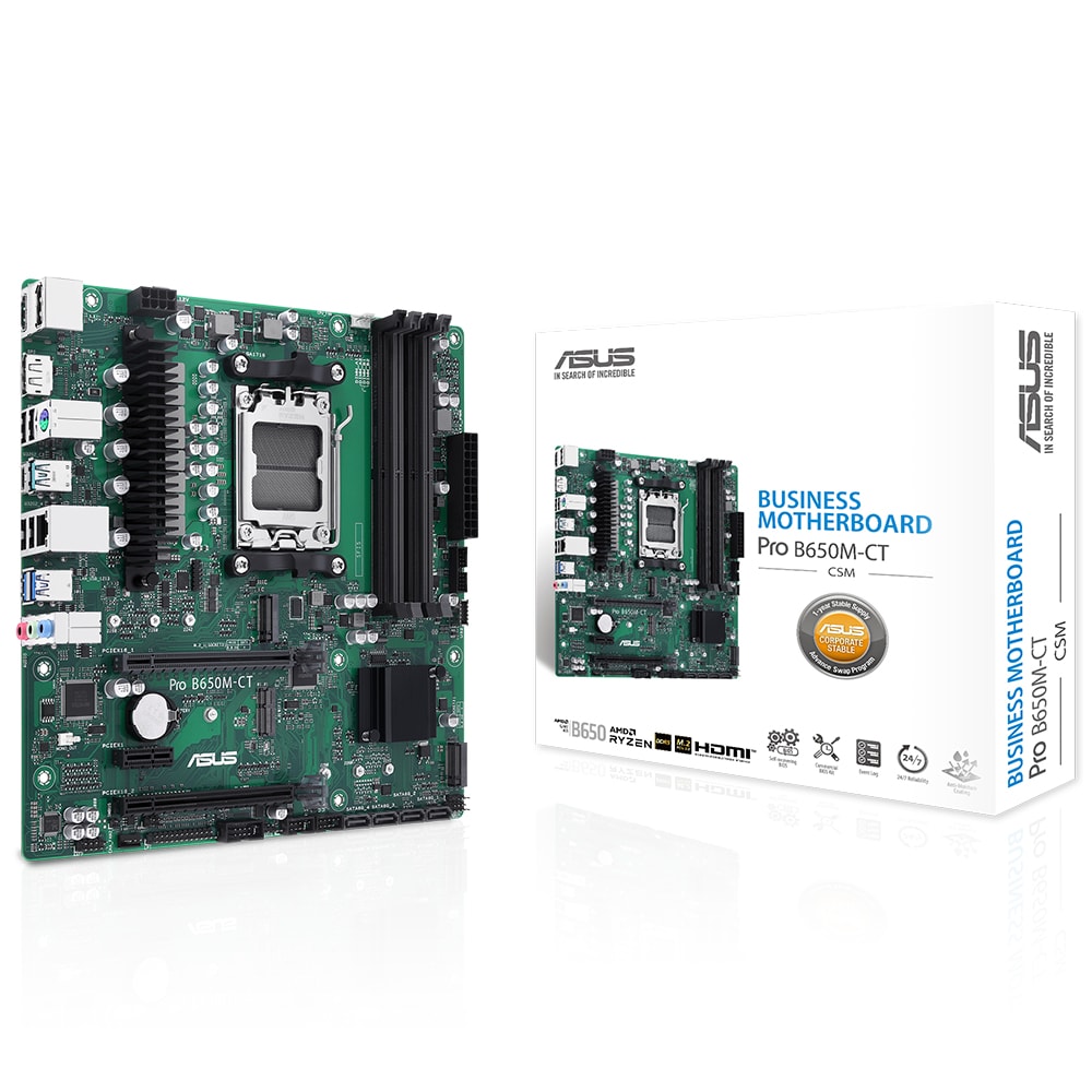 Asus Pro B650m Ct Csm 6400mhz Oc Ddr5 Soket Am5 M 2 Hdmi Dp Matx Anakart