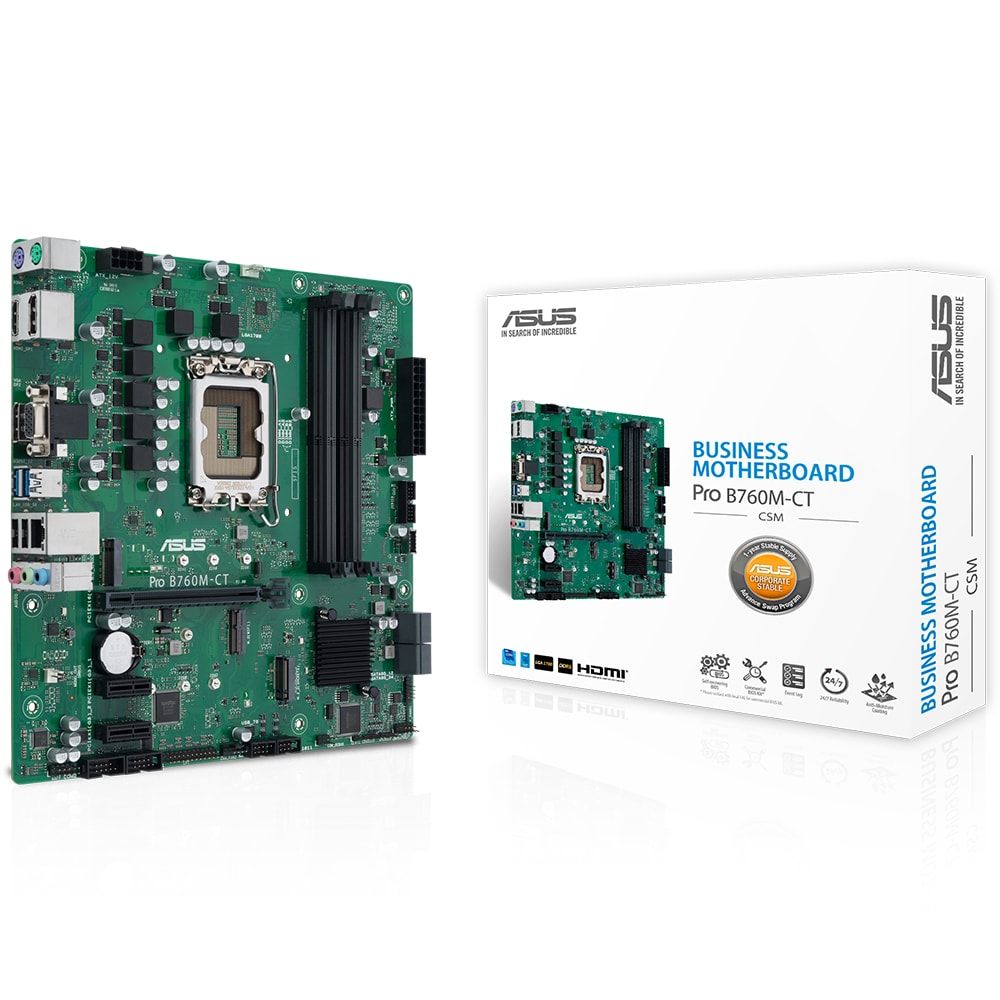 Asus Pro B760m Ct Csm 6200mhz Oc Ddr5 Soket 1700 M 2 Vga Hdmi Dp Matx Anakart