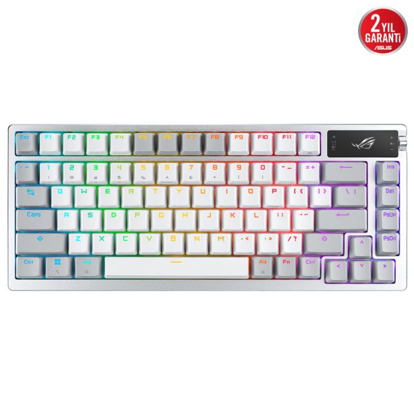 Asus Rog Azoth 75 Nx Snow Switch Rgb Kablosuz Hotswap Turkce Beyaz Mekanik Gaming Klavye 2