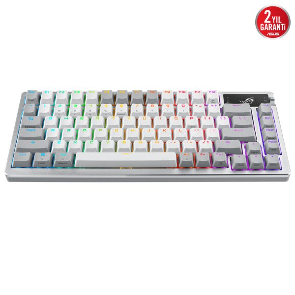 Asus Rog Azoth 75 Nx Snow Switch Rgb Kablosuz Hotswap Turkce Beyaz Mekanik Gaming Klavye 4