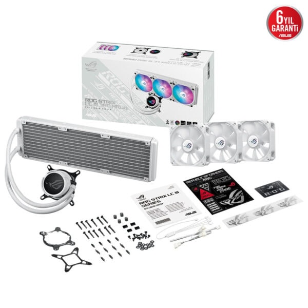 Asus Rog Strix Lc Iii 360 Argb White 360mm Intel Amd Uyumlu Beyaz İşlemci Sıvı Soğutucu 9