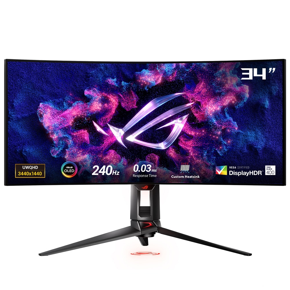 Asus Rog Swift Pg34wcdm 34 Inc 240 Hz 0 03ms Uhd Adaptive Sync Oled Kavisli Gaming Monitor