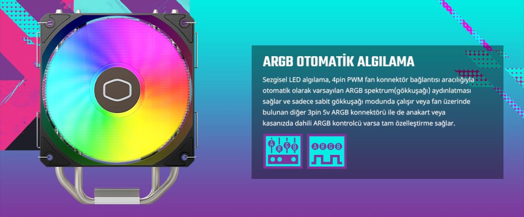 Cooler Master Hyper 212 Spectrum V3 Argb Intel Amd Uyumlu Hava Sogutucu H2