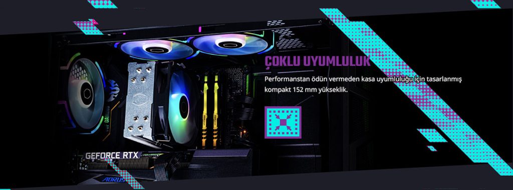 Cooler Master Hyper 212 Spectrum V3 Argb Intel Amd Uyumlu Hava Sogutucu H5