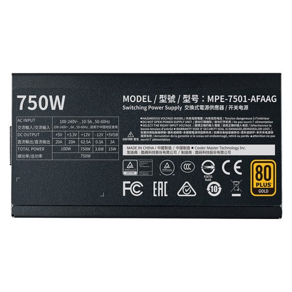 Cooler Master Mwe 750 Gold 750w 80 Gold Full Moduler 120mm Fanli Guc Kaynagi Mpe 7501 Afaag Eu 5