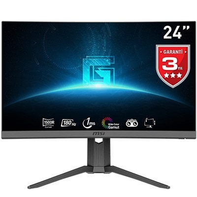 MSI G24C6P E2 23.6 inç 180Hz 1Ms CURVE VA Adaptive Sync Full HD Gaming Monitör h1