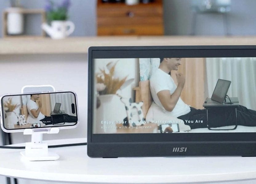 MSI PRO MP161 E2 15.6 inç 60Hz 4Ms Flat IPS Adaptive Sync Full HD Portatif Monitör h20