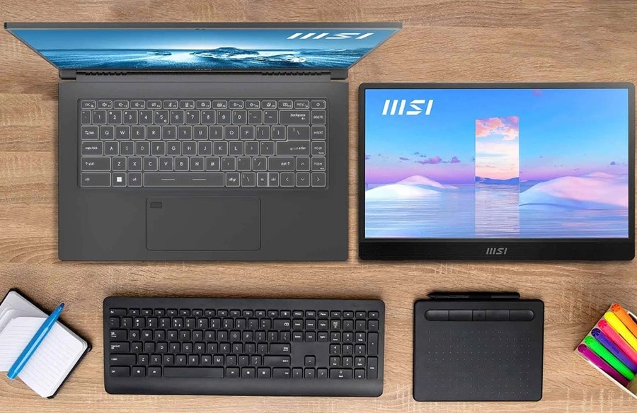 MSI PRO MP161 E2 15.6 inç 60Hz 4Ms Flat IPS Adaptive Sync Full HD Portatif Monitör h23