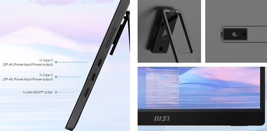 MSI PRO MP161 E2 15.6 inç 60Hz 4Ms Flat IPS Adaptive Sync Full HD Portatif Monitör h30