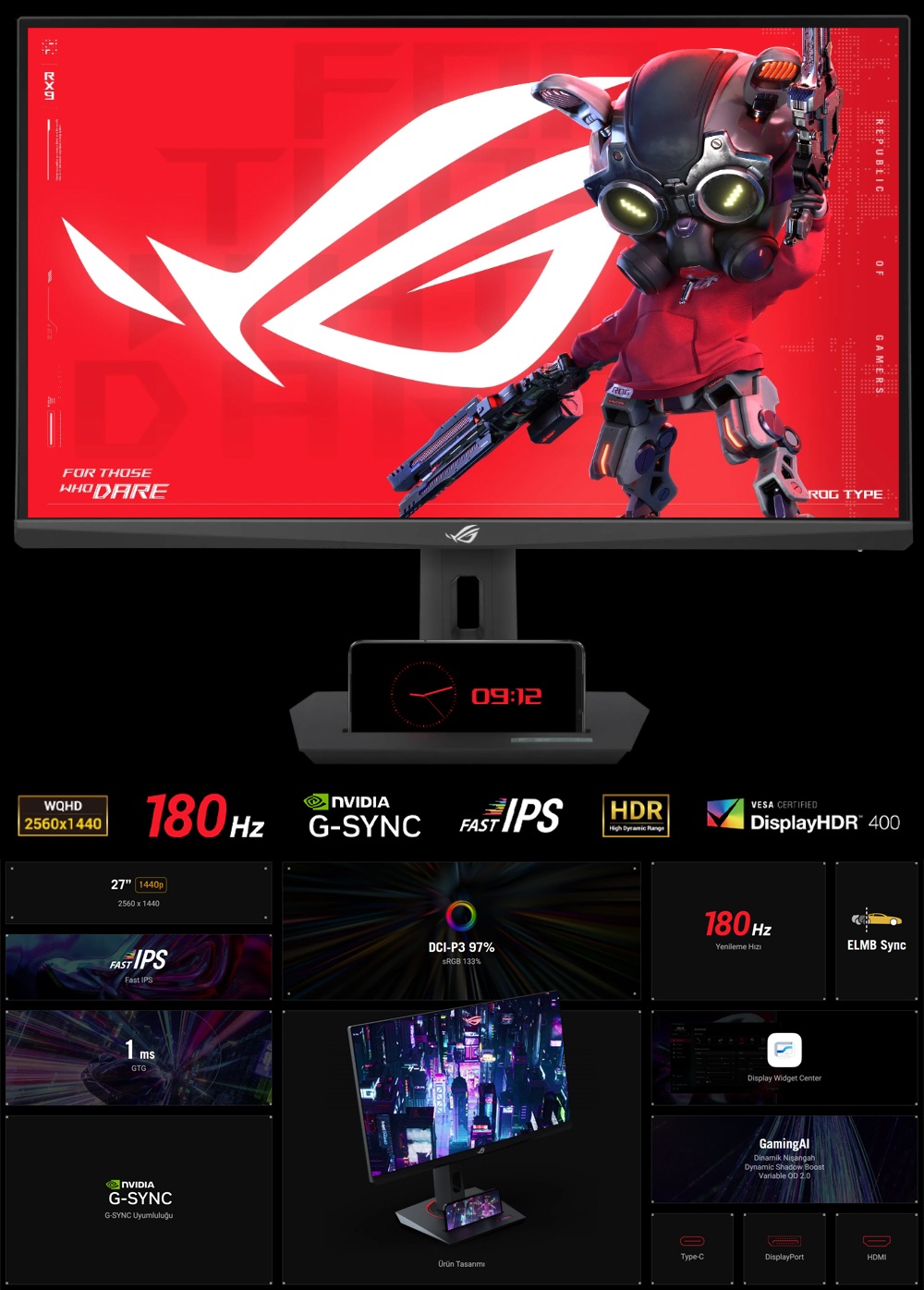 ASUS ROG Strix XG27ACS Gaming Monitör H3