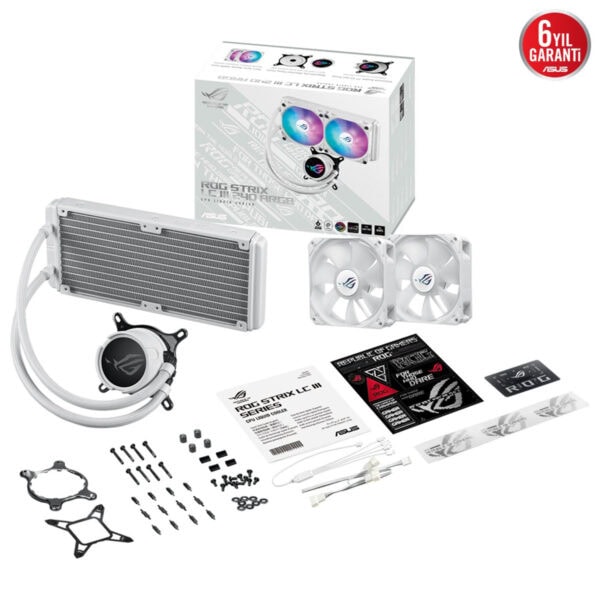Asus Rog Strix Lc Iii 240 Argb White 240mm Aura Sync Rgb Intel Amd Uyumlu Beyaz İşlemci Sıvı Soğutucu 9