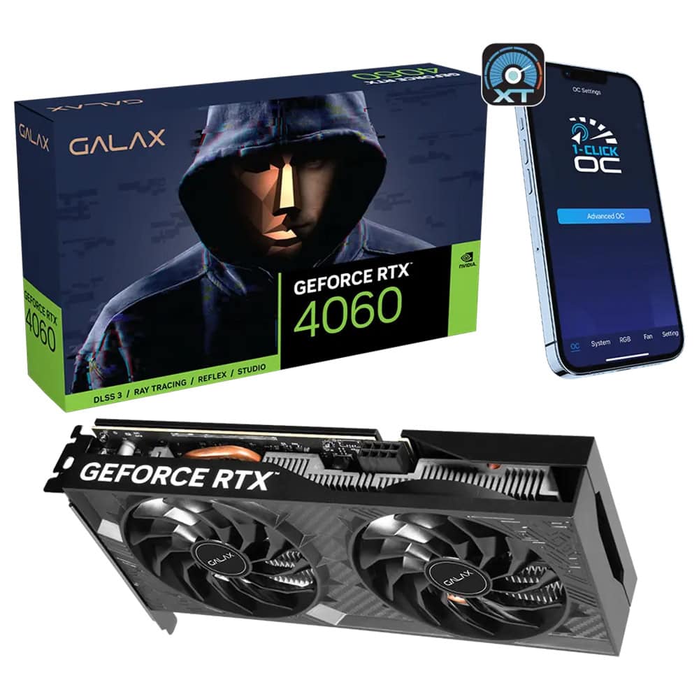 Galax Geforce Rtx 4060 1 Click Oc 2x V2 8gb Gddr6 128 Bit Dlss 3 Ekran Karti 46nsl8md9nxv 2 Yil Birebir Degisim Garantili Yy1