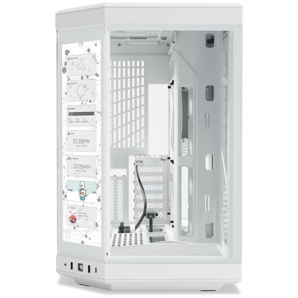 Hyte Y70 Touch Beyaz Temperli Cam Usb 3 2 E Atx Dual Chamber Mid Tower Dokunmatik Ekranli Gaming Kasa Cs Hyte Y70 Ww L 1